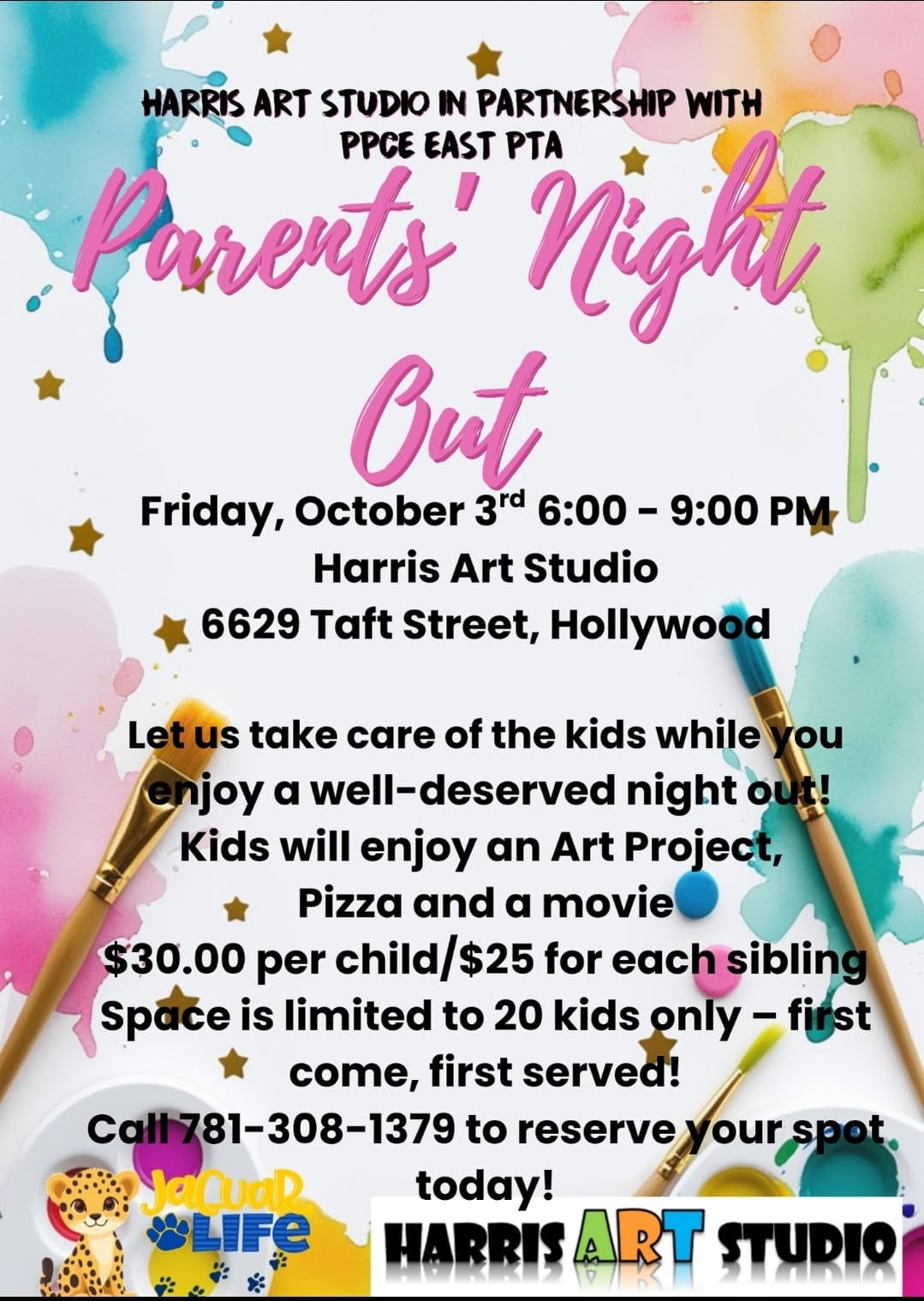 PARENTS NIGHT OUT - HARRIS Art Studio in Partnership with PPCE EAST PTA