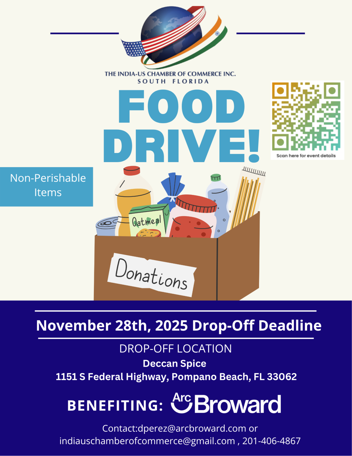 IUCC, SFL Food Drive for Thanksgiving to benefit ARC BROWARD Community support
