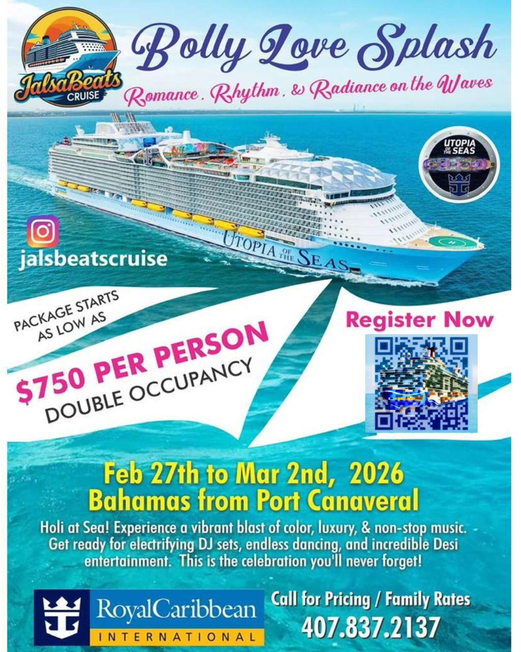 Bolly Love Splash Cruise – Romance, Rhythm & Radiance on the Waves! - Feb 27th - Mar 2nd, 2026