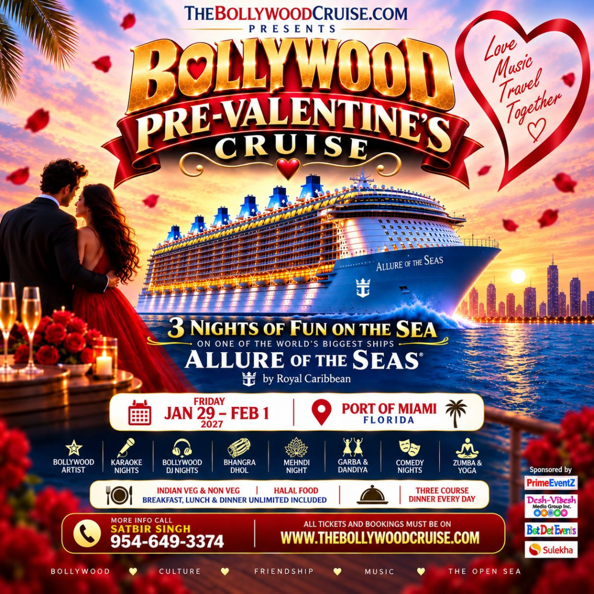 BOLLYWOOD PRE-VALENTINE'S CRUISE 2027 - BOOK NOW