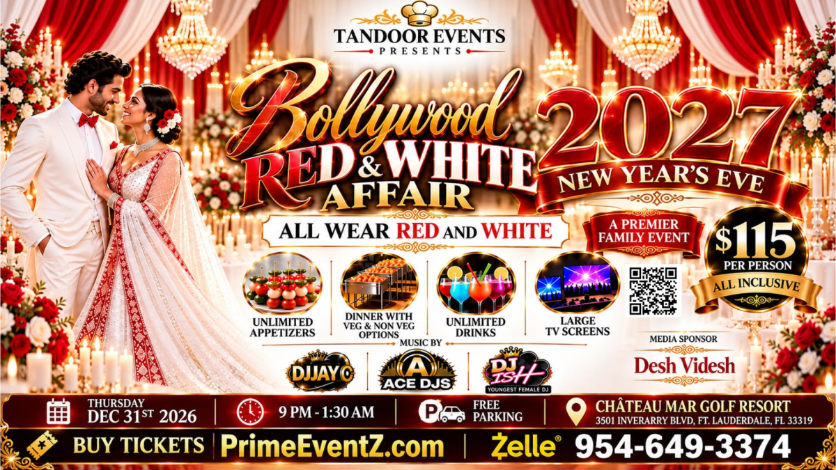 Bollywood RED & WHITE AFFAIR - NEW YEAR EVE DEC 31st, 2026