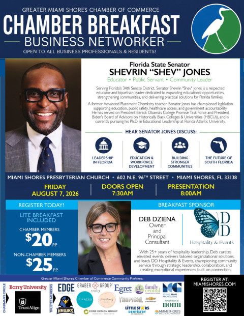 CHAMBER BREAKFAST BUSINESS NETWORKER - SHEV JONES - Aug 7th