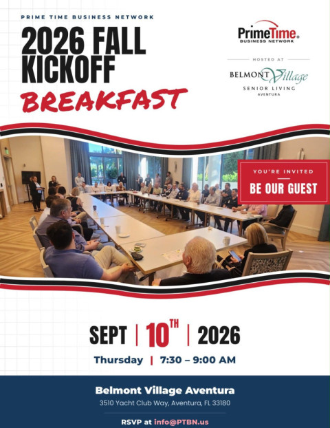 2026 FALL KICKOFF BREAKFAST - Sept 10th - PRIME TIME BUSINESS NETWORK